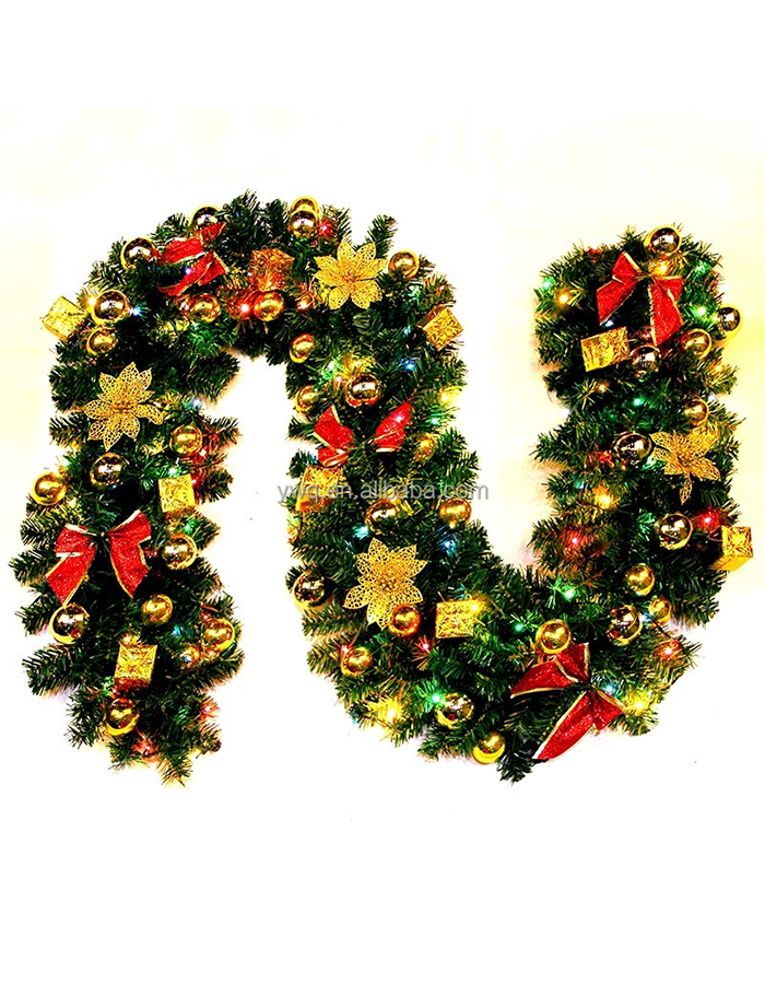 9ft decorated pvc Christmas garland