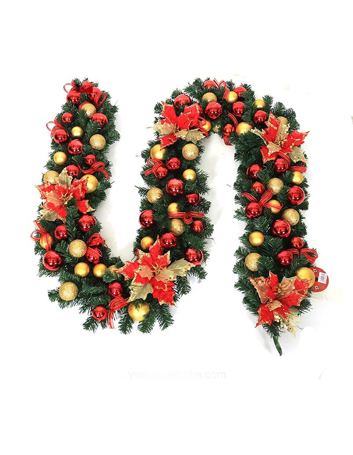 2018 Artificial Colorful merry christmas wired yellow tinsel garland with lights
