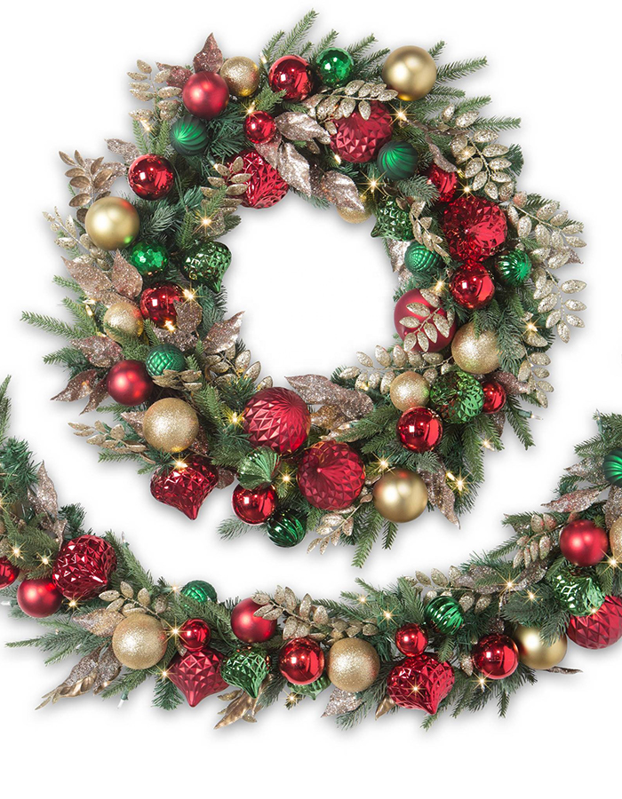 Christmas Ornament Heart Tinsel Wreaths garland