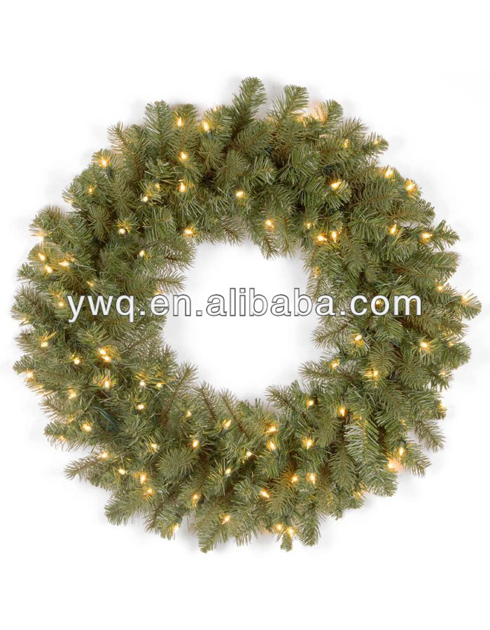 Yellow Lighted Green Garland 8ft Long x12.5in Widte artificial Christmas Garland Prelit Lighted Garland