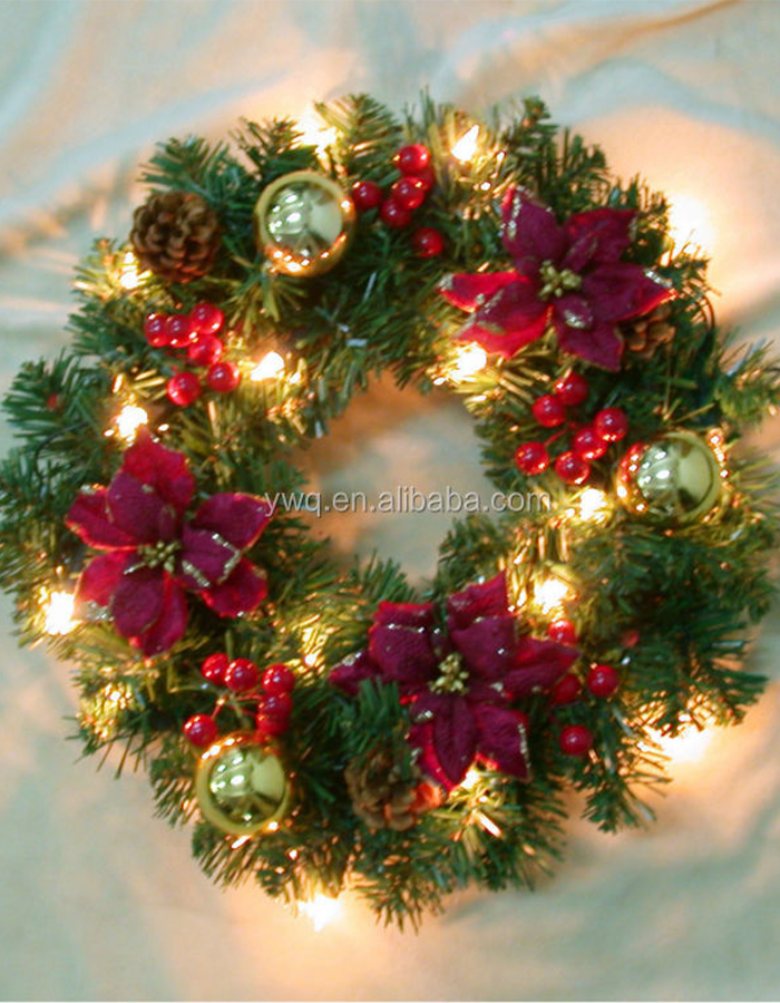 12'' prelit christmas wreath bulk christmas door decoration